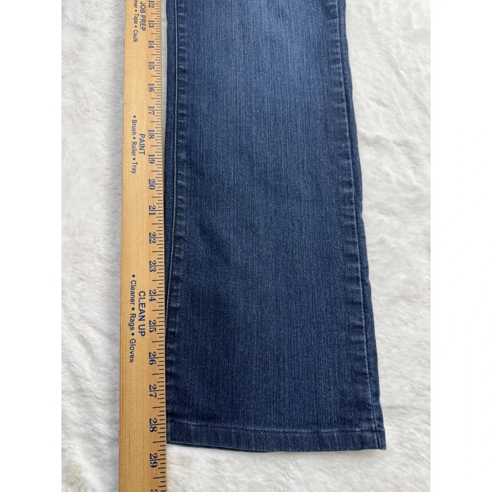 NYDJ Blue Straight Leg Jeans with Embroidered Pockets - Picture 11 of 16